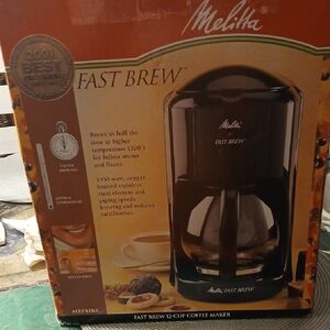 Melitta Fast Brew 12 Cup Coffee Maker NWT Black Tear Drop Shaped Carafe